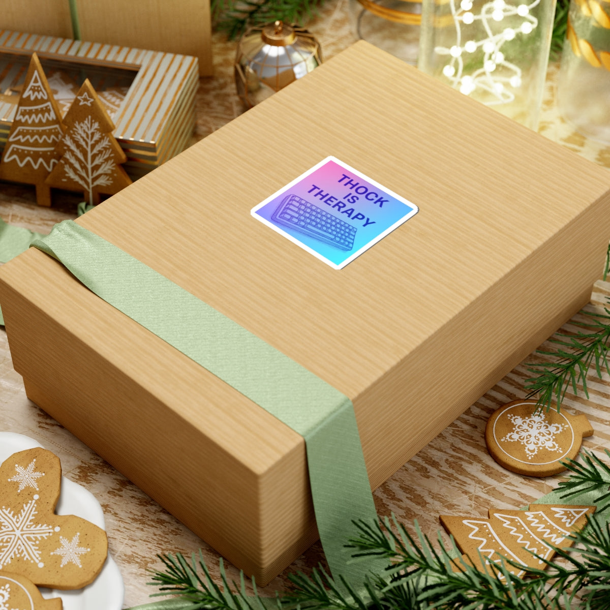 Thock Is Therapy – Gradient Keyboard Sticker