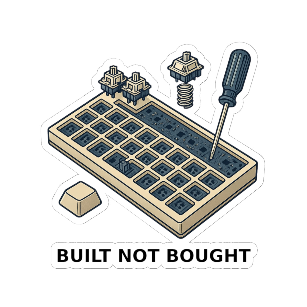 Built Not Bought – Keyboard Builder Sticker