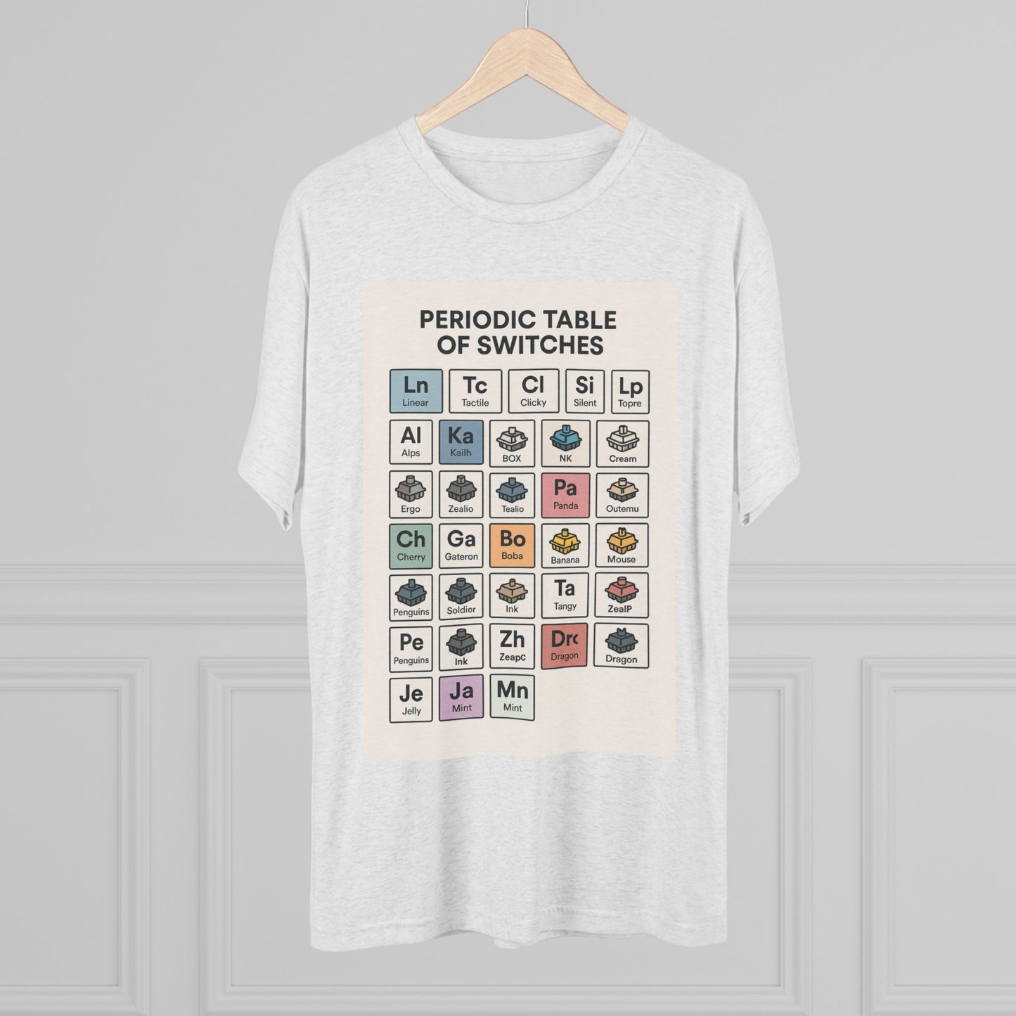 Periodic Table of Switches – Mechanical Keyboard T-Shirt