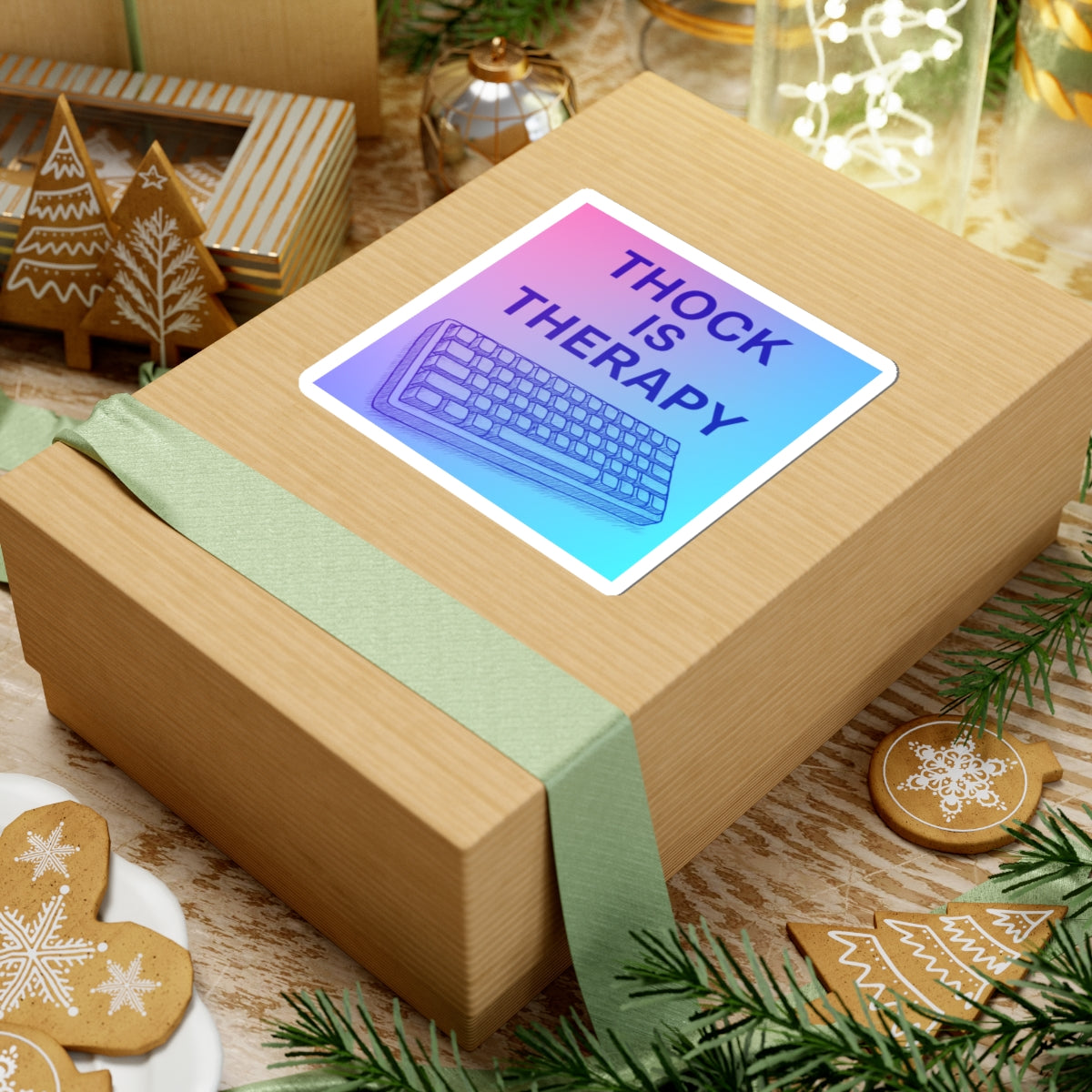 Thock Is Therapy – Gradient Keyboard Sticker