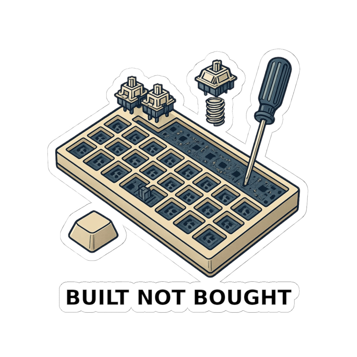 Built Not Bought – Keyboard Builder Sticker