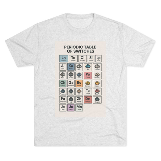 Periodic Table of Switches – Mechanical Keyboard T-Shirt